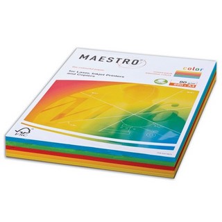 Бумага цветная Maestro 80г/м 250л. 5цв. ин...
