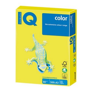 Бумага цветная IQ 80г/м 500л. желтый неон
