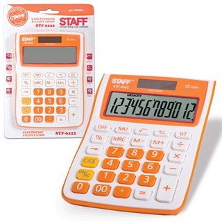 Калькулятор наст. 12-р.STAFF оранжевый арт...